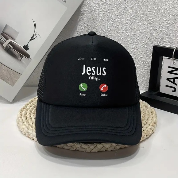 🕊”Jesus Calling Accept Decline” Cool Mesh Back Adjustable Unisex Cap! - Picture 3 of 6